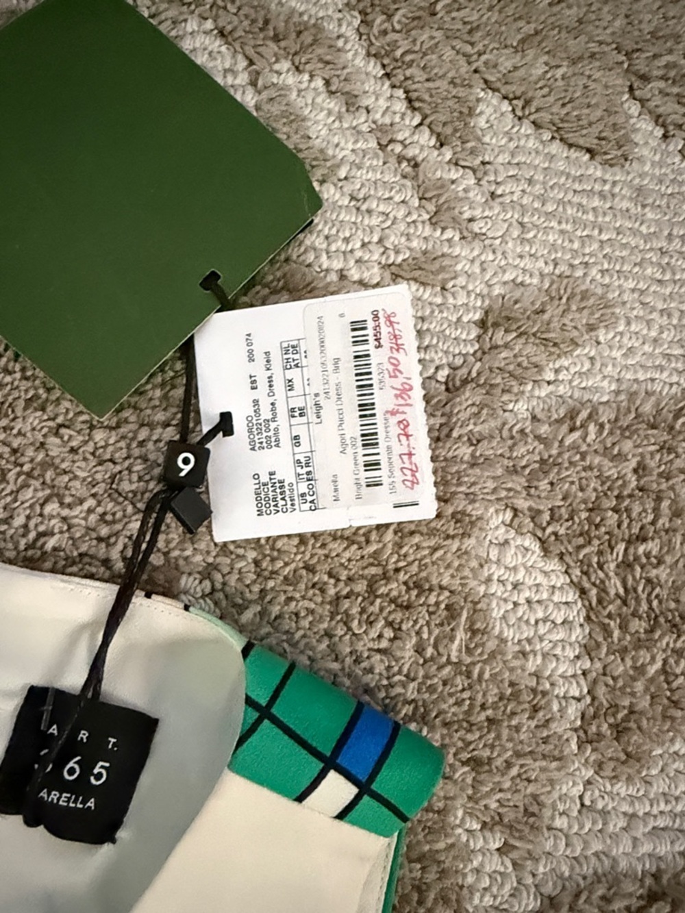 Marella Geometric Green & Cream A-Line Dress NWT - Picture 3 of 5